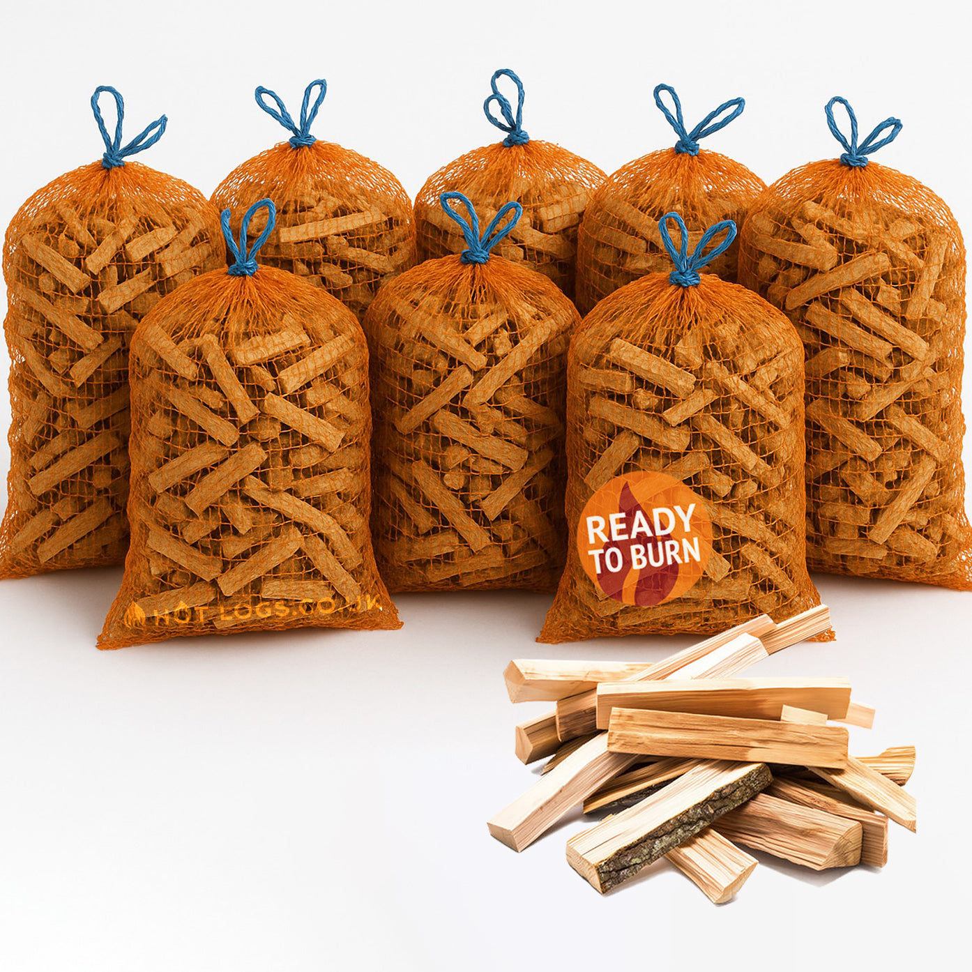 8x Large Sacks of Kindling Wood Kiln Dried 20KG Bumper Pack