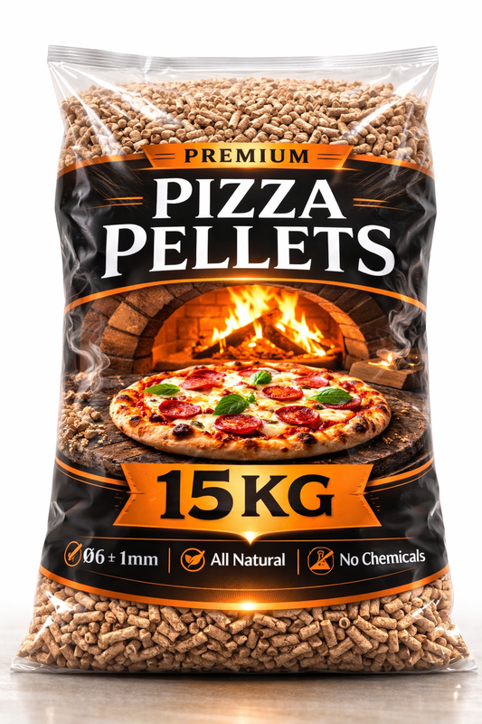 15kg Premium Pizza Hardwood Pellets – for Pizza Ovens, BBQs, Smokers & Fire Grills