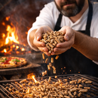 15kg Premium Pizza Hardwood Pellets – for Pizza Ovens, BBQs, Smokers & Fire Grills