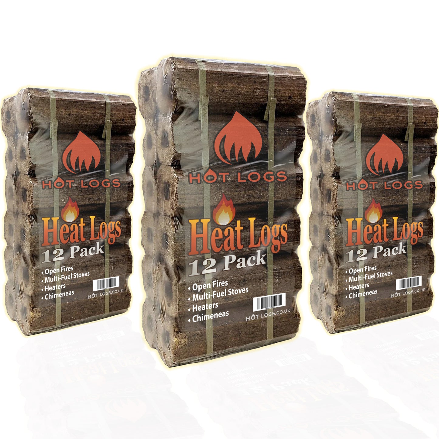 Triple Pack of High Energy Compressed Hot Burning Briquettes (3x10kg Packs)