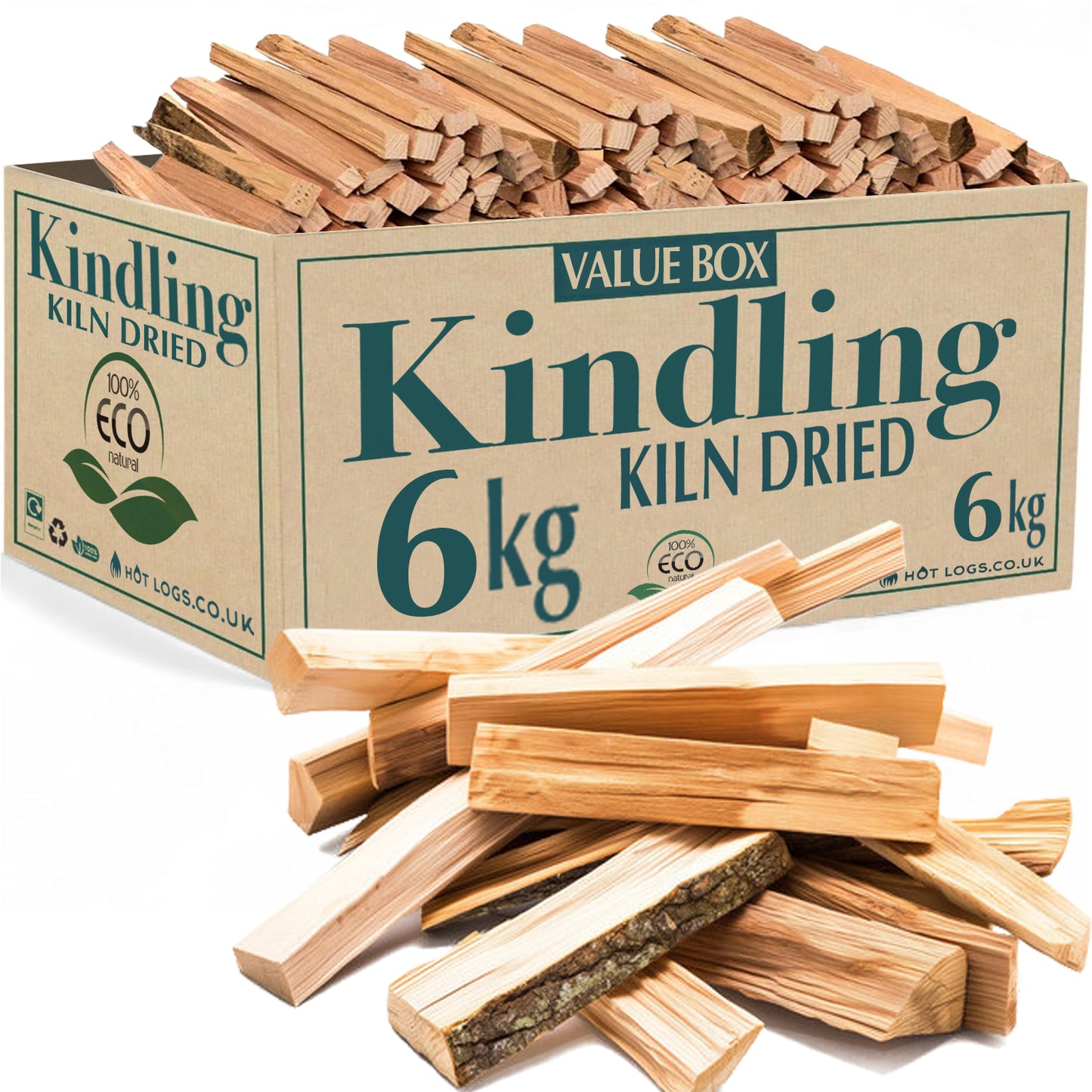 6kg Box of Kindling Wood Kiln Dried Value Box