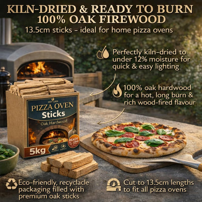 5kg Premium Oak Wood Pizza Sticks for Small Pizza Ovens