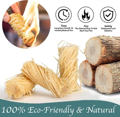 300 pcs Natural Wood Wool Wax Fire Lighters